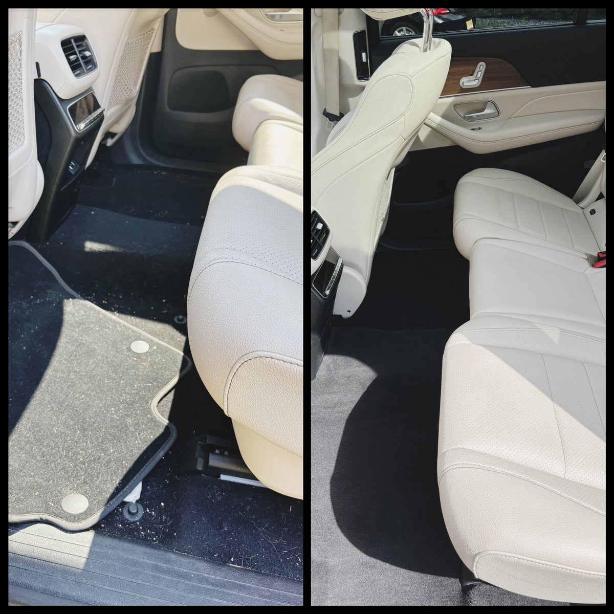 Mercedes-Benz GLE rear seats before & after