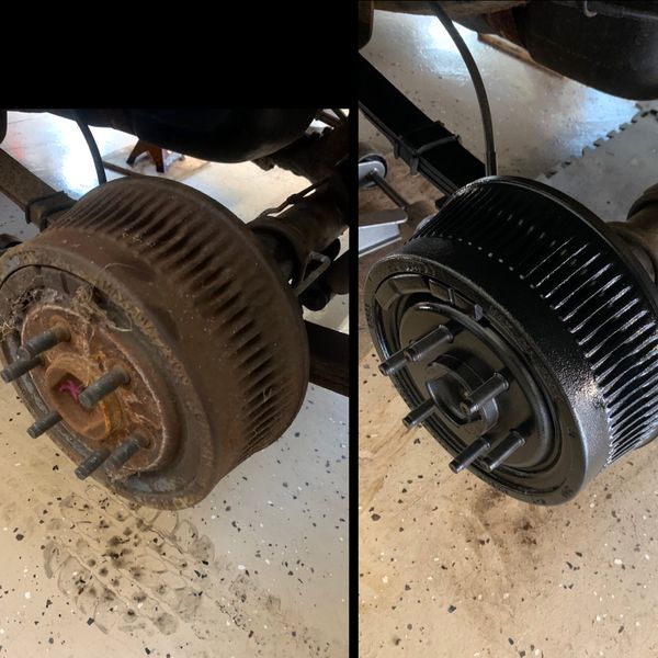 Brake hub restoration before & after