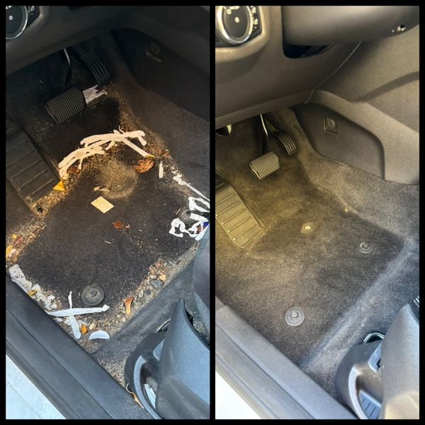 Carpet and floor mat deep clean before & after
