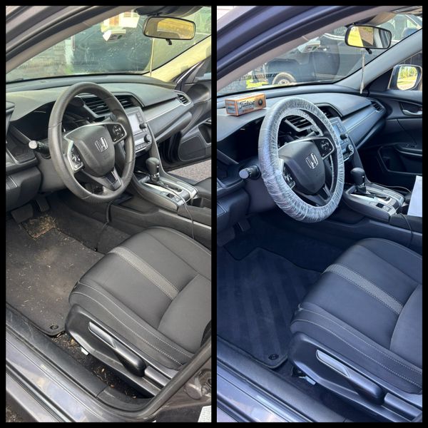 Honda Civic interior before & after