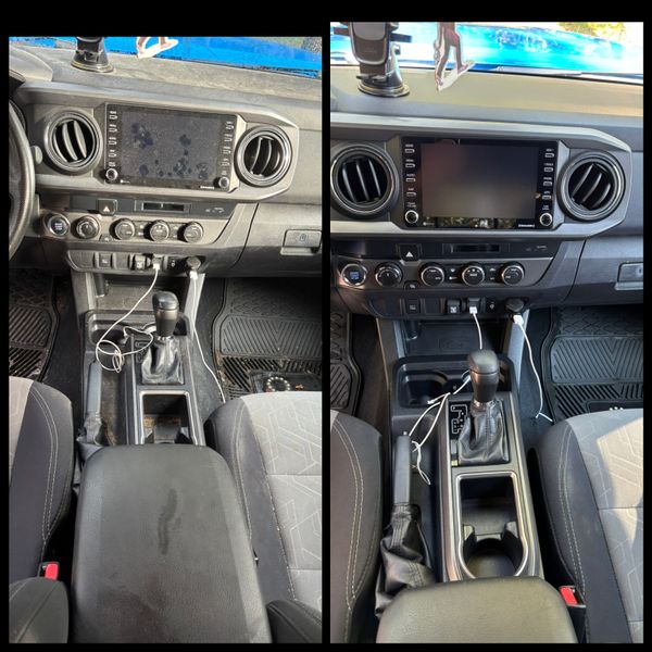 Toyota Tacoma center console before & after