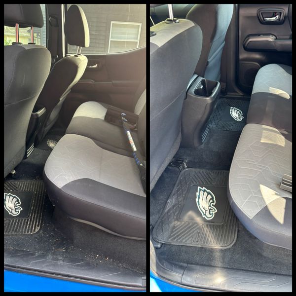 Toyota Tacoma rear seats before & after